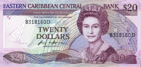 CARTAMONETA ESTERA - CARAIBI (TERRITORI BRITANNICI) - Elisabetta II (1952-2022) - 20 Dollari (1987-88) D Pick 19b

Status: FDS