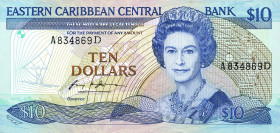 CARTAMONETA ESTERA - CARAIBI (TERRITORI BRITANNICI) - Elisabetta II (1952-2022) - 10 Dollari (1985-93) D Pick 23c

Status: qFDS