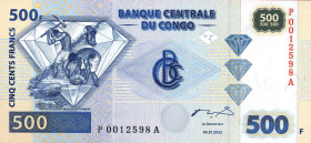 CARTAMONETA ESTERA - CONGO - Repubblica - 500 Franchi 04/01/2002

Status: qFDS