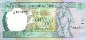 CARTAMONETA ESTERA - MALTA - Repubblica - 10 Sterline 1967 (1989) Pick 43

Status: BB+