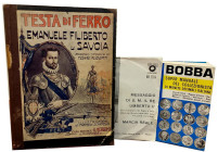 VARIE Messaggio per il centenario del Regno d'Italia su disco, libro Testa di Ferro, manuale Bobba 1977

Status: Buono