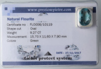 VARIE - Pietre preziose Fluorite naturale taglio ovale ct 9,27 in blister

Status: Ottimo