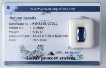 VARIE - Pietre preziose Kyanite naturale africana taglio cuscino ct 5,12 in blister

Status: Ottimo
