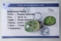 VARIE - Pietre preziose Pranite naturale ct 42,14 con certificato

Status: Ottimo