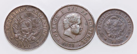 LOTTI - Estere BRASILE - 20 reis 1891, Argentina (2) - Lotto di 3 monete

Status: BB÷SPL