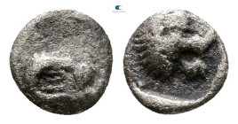 Caria. Uncertain mint circa 450-400 BC. Tetartemorion AR