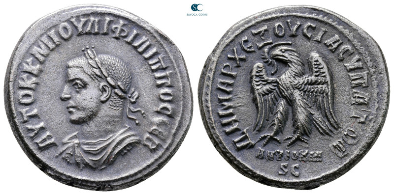 Seleucis and Pieria. Antioch. Philip II AD 247-249. 
Billon-Tetradrachm

27 m...