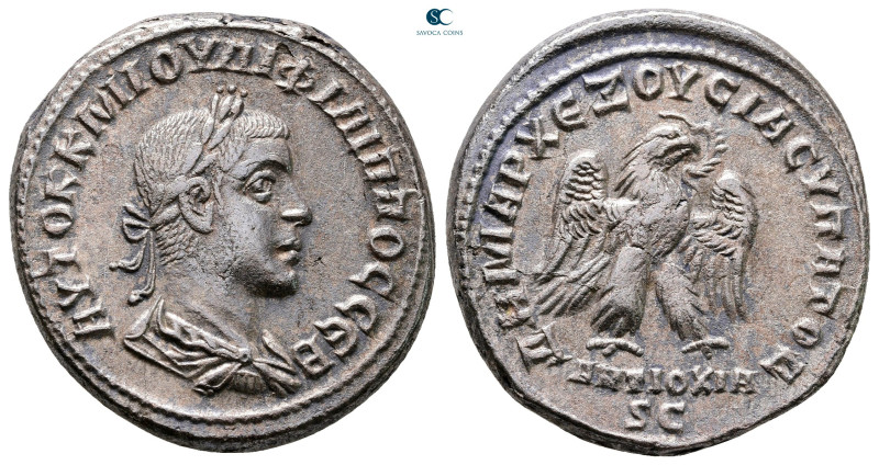 Seleucis and Pieria. Antioch. Philip II AD 247-249. 
Billon-Tetradrachm

27 m...