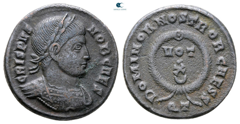 Crispus, as Caesar AD 316-326. Ticinum
Follis Æ

18 mm, 3,30 g



Very Fi...