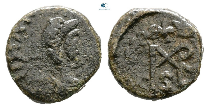 Marcian AD 450-457. Uncertain mint
Nummus Æ

10 mm, 1,44 g



Fine