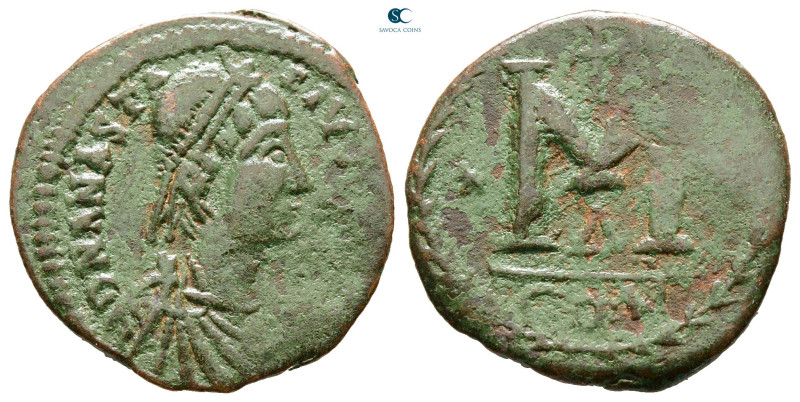 Anastasius I AD 491-518. Constantinople
Follis or 40 Nummi Æ

24 mm, 8,34 g
...