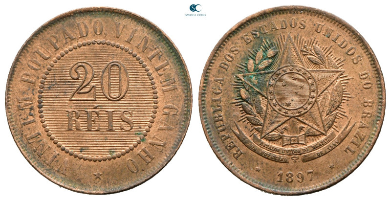 Brazil. AD 1897. 
20 Reis 1897

25 mm, 7,27 g



Extremely Fine