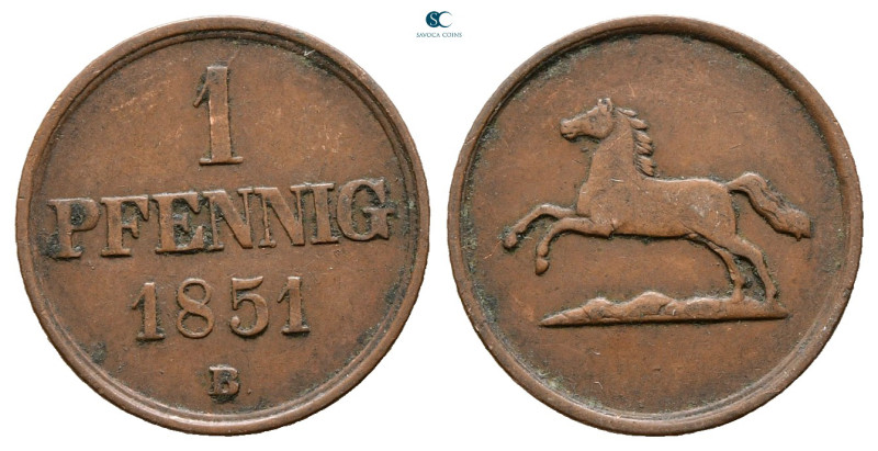 Germany. Braunschweig-Lüneburg-Celle. Wilhelm VIII AD 1830-1884. 
1 Pfennig 185...