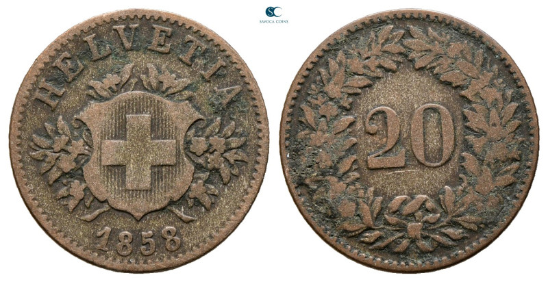 Switzerland. AD 1848-2024. 
20 Rappen 1858

21 mm, 3,16 g



Good Fine