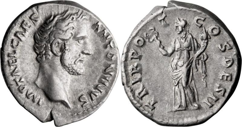 Antoninus Pius as Caesar. Denarius; Antoninus Pius as Caesar; 138 AD, Rome, Dena...