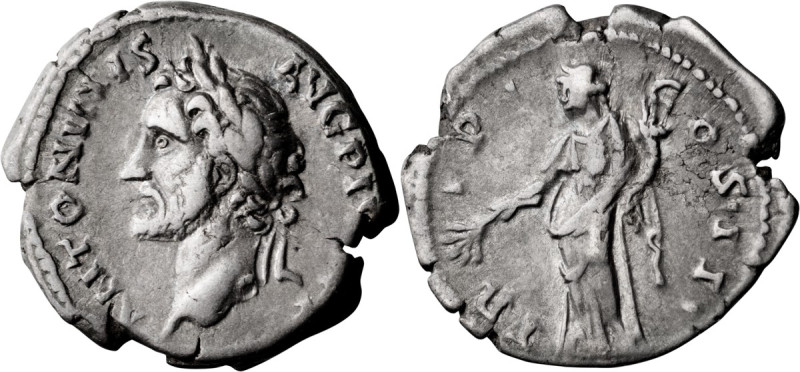 Antoninus Pius. Denarius; Antoninus Pius; 138-161 AD, Rome, 139 AD, Denarius, 3....