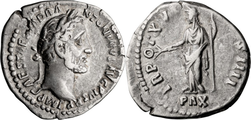 Antoninus Pius. Denarius; Antoninus Pius; 138-161 AD, Rome, 152 AD, Denarius, 3....