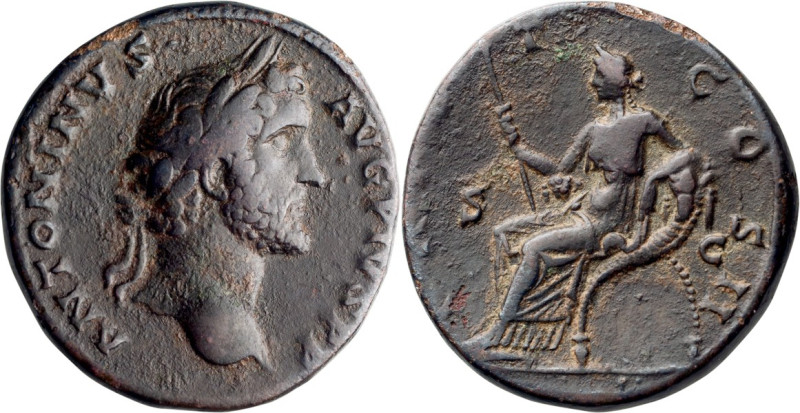 Antoninus Pius. Sestertius; Antoninus Pius; 138-161 AD, Rome, 139 AD, Sestertius...