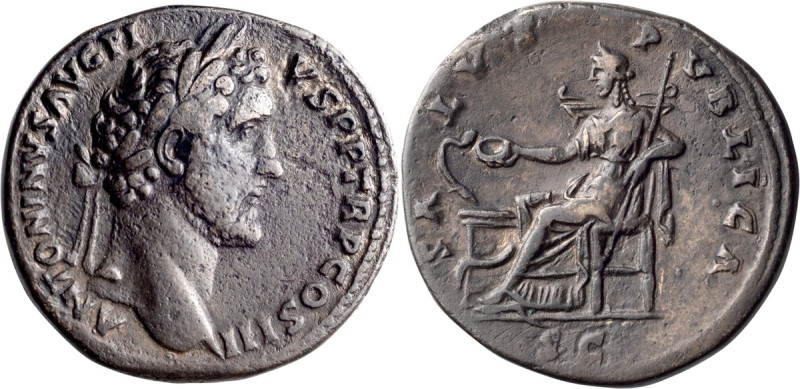 Antoninus Pius. Sestertius; Antoninus Pius; 138-161 AD, Rome, 140-4 AD, Sesterti...