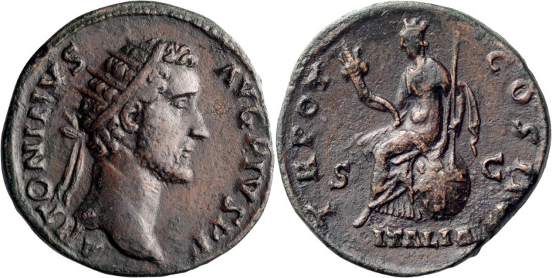 Antoninus Pius. Dupondius; Antoninus Pius; 138-161 AD, Rome, 140-4 AD, Dupondius...