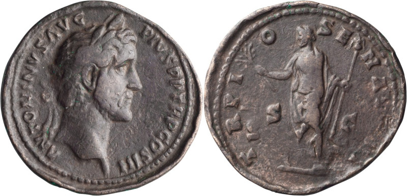 Antoninus Pius. 40-as; Antoninus Pius; 138-161 AD, Rome, 140-4 AD, As, 9.66g. Ob...