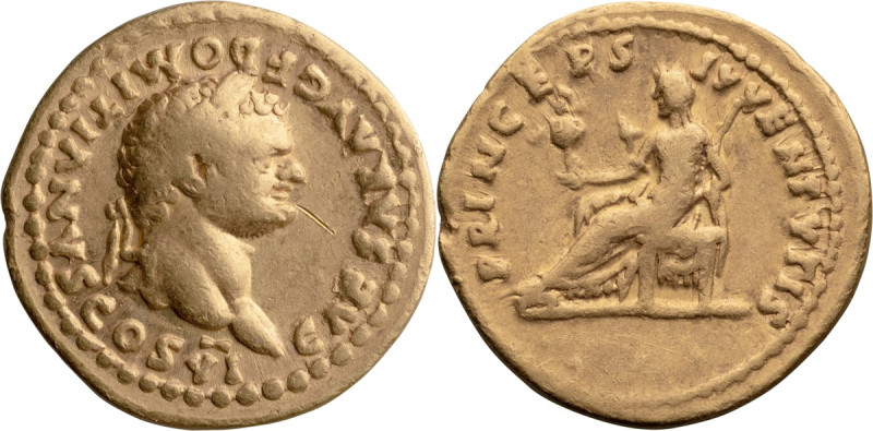 Domitian as Caesar. Aureus; Domitian as Caesar; 70-81 AD, Rome, 79 AD, Aureus, 7...