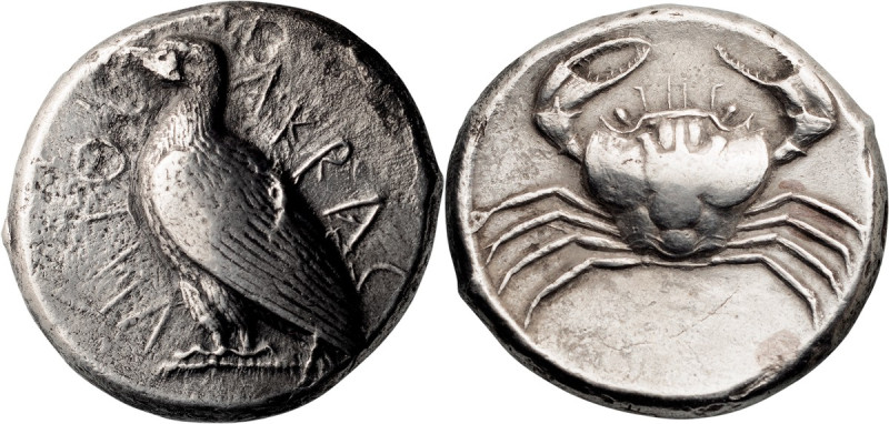 Sicily, Akragas. Tetradrachm; Sicily, Akragas; 470/465-440 BC, Tetradrachm, 17.1...