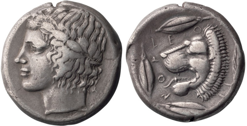 Sicily, Leontini. Tetradrachm; Sicily, Leontini; c. 425 BC, Tetradrachm, 17.08g....