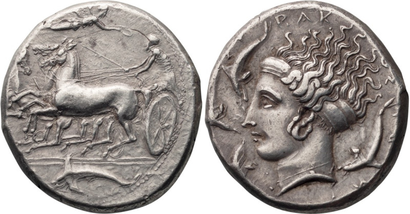 Sicily, Syracuse, Unsigned dies in the style of Eucleidas. Tetradrachm; Sicily, ...