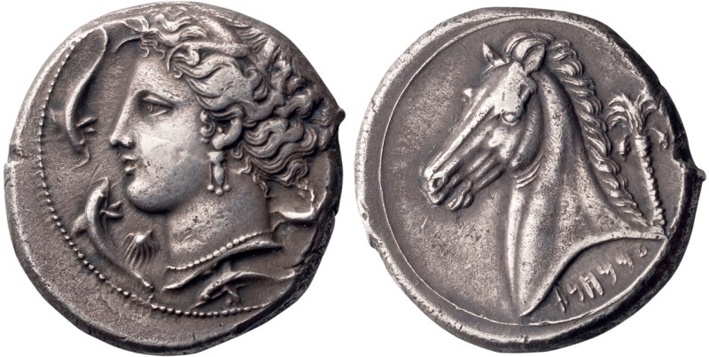 Sicily, Siculo-Punic. Tetradrachm; Sicily, Siculo-Punic; c. 320-310 BC, Tetradra...