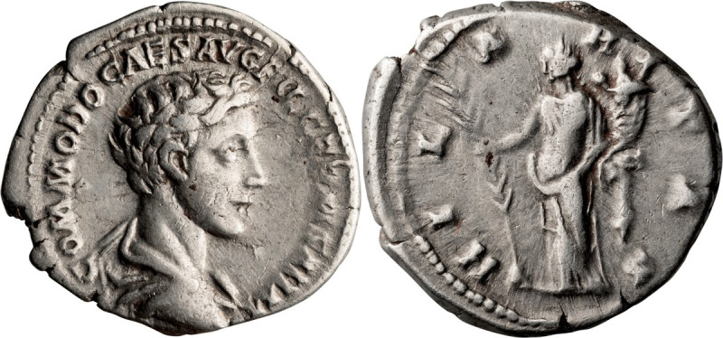 Commodus as Caesar. Denarius; Commodus as Caesar; 167-177 AD, Rome, 175-176 AD, ...