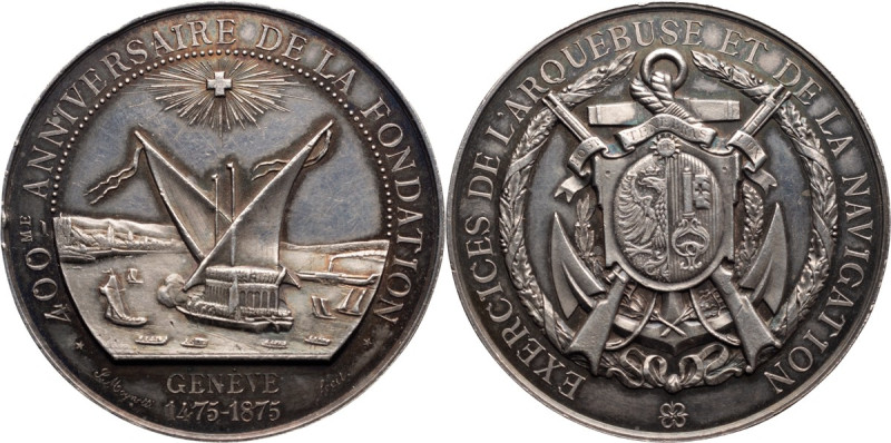 Switzerland, Geneva, 1875, Medal, AU/UNC; Switzerland, Geneva, 1875 Medal, AU/UN...