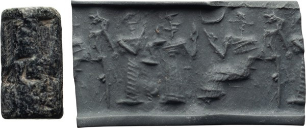 Mesopotamian Limestone Cylinder Seal; Mesopotamian Limestone Cylinder Seal, Old ...