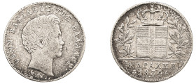 Greece, King Otto, 1832-1862. 1/4 Drachma, 1834 A, First Type, Paris mint, 1.11g (KM18; Divo 16b).

Very fine or better.
