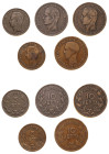 Greece, King George I, 1863-1913. Lot of 5 coins comprising 5 Lepta, 1870 BB, First Type, Strasbourg mint, 4.63g (KM42; Divo 63b; IV7); 10 Lepta, 1870...