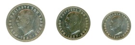 Greece, King Paul, 1947-1964. Complete set, 1957 (3), (50 Lepta, Drachma and 2 Drachmai) (KM80, 81, 82).

Uncirculated, about uncirculated and uncir...