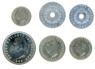 Greece, King Paul, 1947-1964. Complete set, 1959 (6), (10 Lepta to 10 Drachmai) (KM78, 79, 80, 81, 82, 84).

About uncirculated to uncirculated (6).