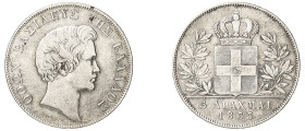 Greece, King Otto, 1832-1862. 5 Drachmai, 1833, First Type, Munich mint, 22.17g (KM20; Divo 10a; Dav. 115).

Good very fine.