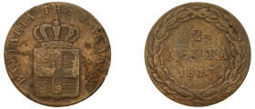 Greece, King Otto, 1832-1862. 2 Lepta, 1837, First Type, Athens mint, 2.61g (KM14; Divo 25e).

Fine.