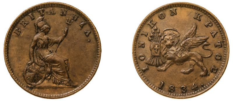Greece, Ionian Islands, British Administration, 1809-1863. Lepton, 1834, 1.86g (...