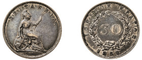 Greece, Ionian Islands, British Administration, 1809-1863. 30 Lepta, 1852, 1.39g (KM35).

About very fine or better with remaining lustre.