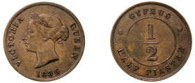 Cyprus, British Administration, Victoria, 1837-1901. 1/2 Piastre, 1886, Royal mint, 5.90g (KM2; Fitikides 19).

Very fine.