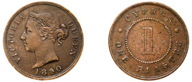 Cyprus, British Administration, Victoria, 1837-1901. Piastre, 1890, Royal mint, 11.44g (KM3.2; Fitikides 35).

Very fine.