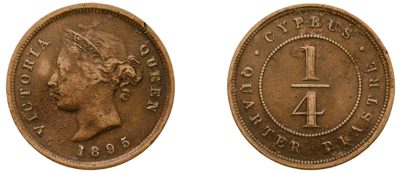 Cyprus, British Administration, Victoria, 1837-1901. 1/4 Piastre, 1895, Royal mi...