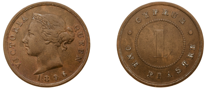 Cyprus, British Administration, Victoria, 1837-1901. Piastre, 1896, Royal mint, ...