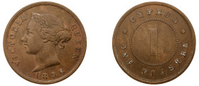 Cyprus, British Administration, Victoria, 1837-1901. Piastre, 1896, Royal mint, 11.53g (KM3.2; Fitikides 38).

Good fine.