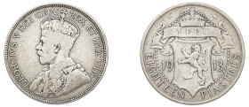 Cyprus, British Administration, George V, 1910-1936. 18 Piastres, 1913, Royal mint, 11.11g (KM14; Fitikides 67).

About very fine.