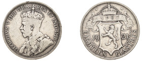 Cyprus, British Administration, George V, 1910-1936. 18 Piastres, 1921, Royal mint, 11.20g (KM14; Fitikides 68).

About very fine.