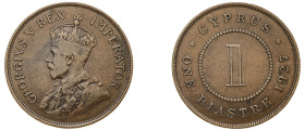 Cyprus, British Administration, George V, 1910-1936. Piastre, 1927, Royal mint, 11.28g (KM18; Fitikides 59).

Very fine.