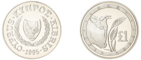 Cyprus. Republic, 1960-. AR Proof Pound, 1995, 50th Anniversary of the F.A.O. (KM70a; Fitikides 239P)

Uncirculated Proof. 

In original case with cer...